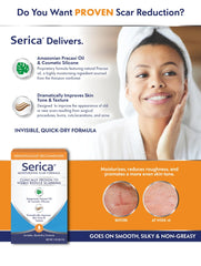 Serica Scar Gel travel bottle for on-the-go care.