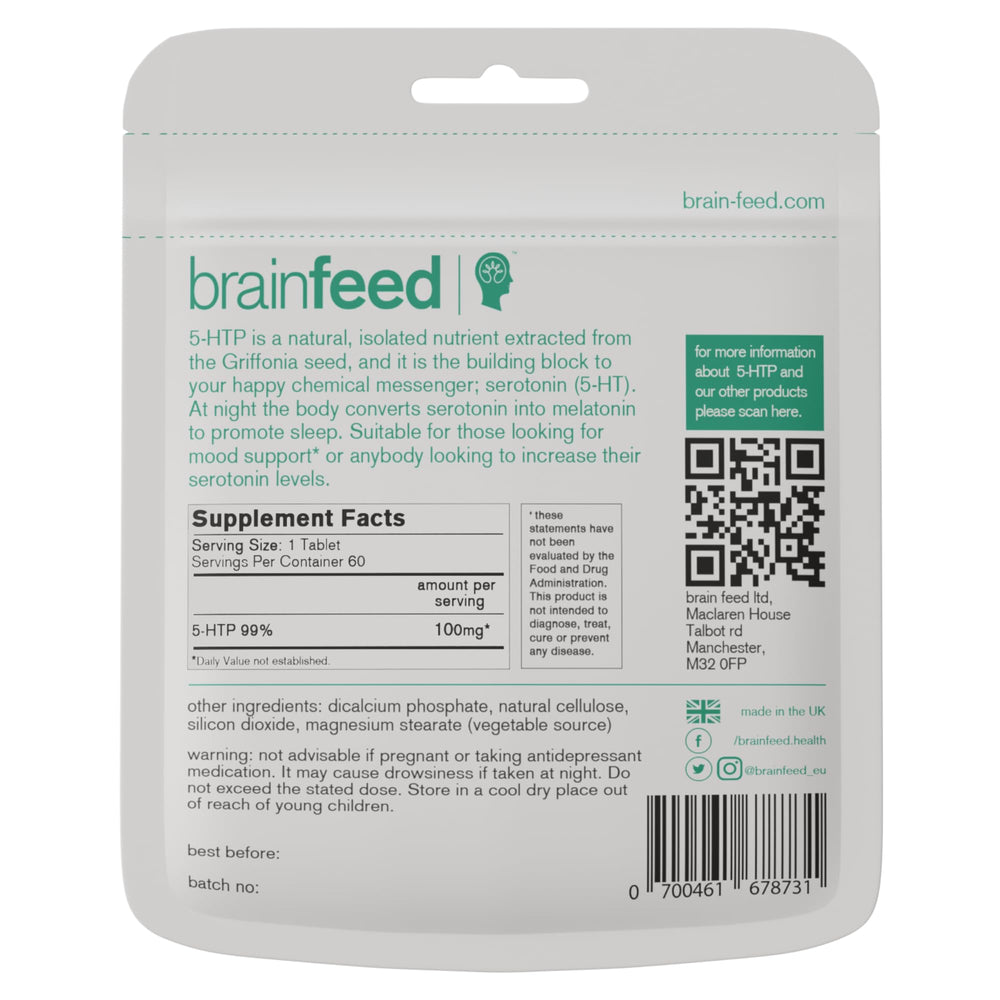 Close-up of Griffonia seed extract 5-HTP capsules