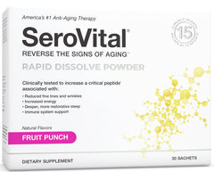 Front view of Serovital Rapid Dissolve Powder fruit punch flavor