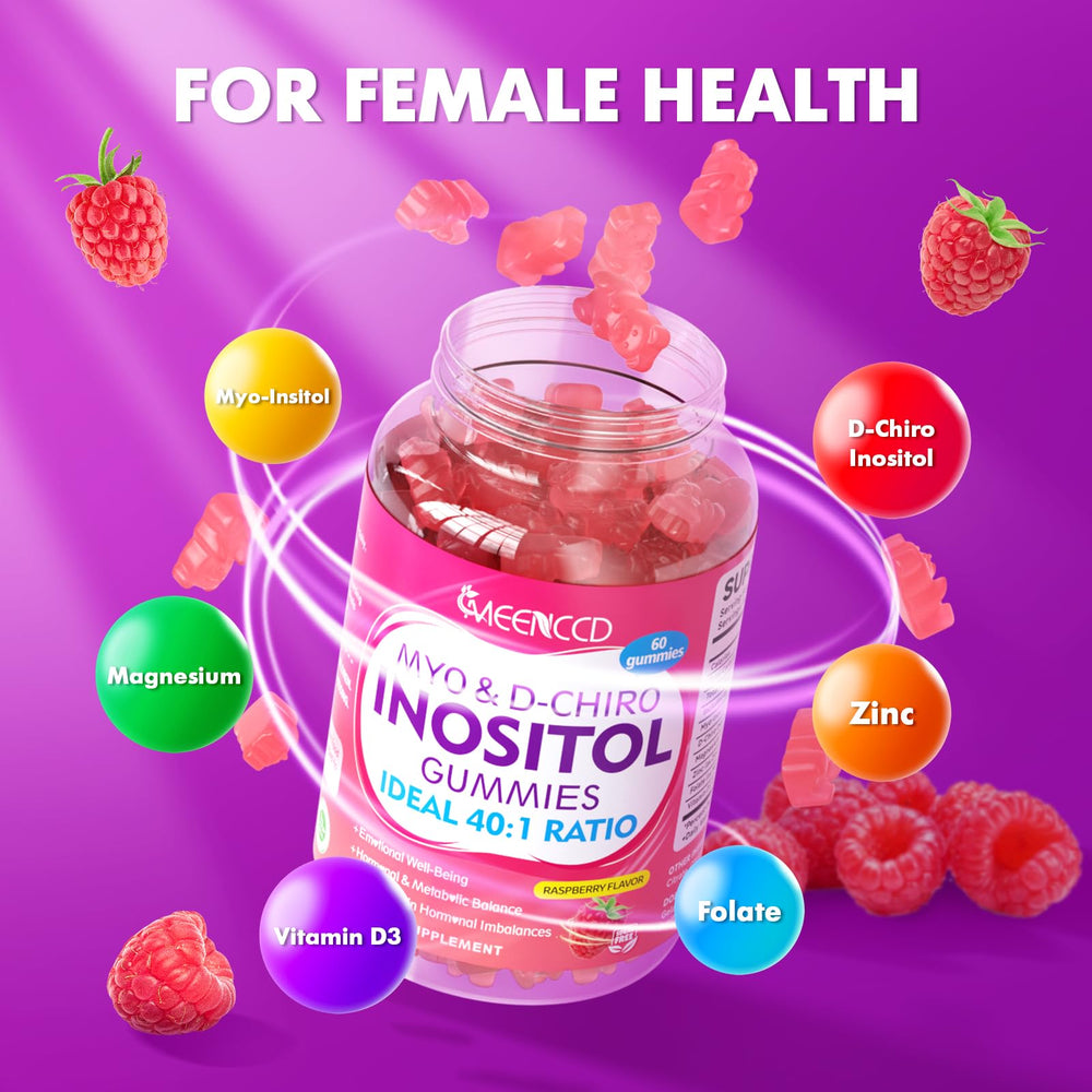 Serving size graphic showing 2000mg Myo-Inositol and 50mg D-Chiro-Inositol