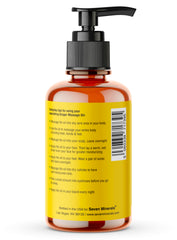 Relaxing ginger massage oil ready for lymphatic drainage treatment