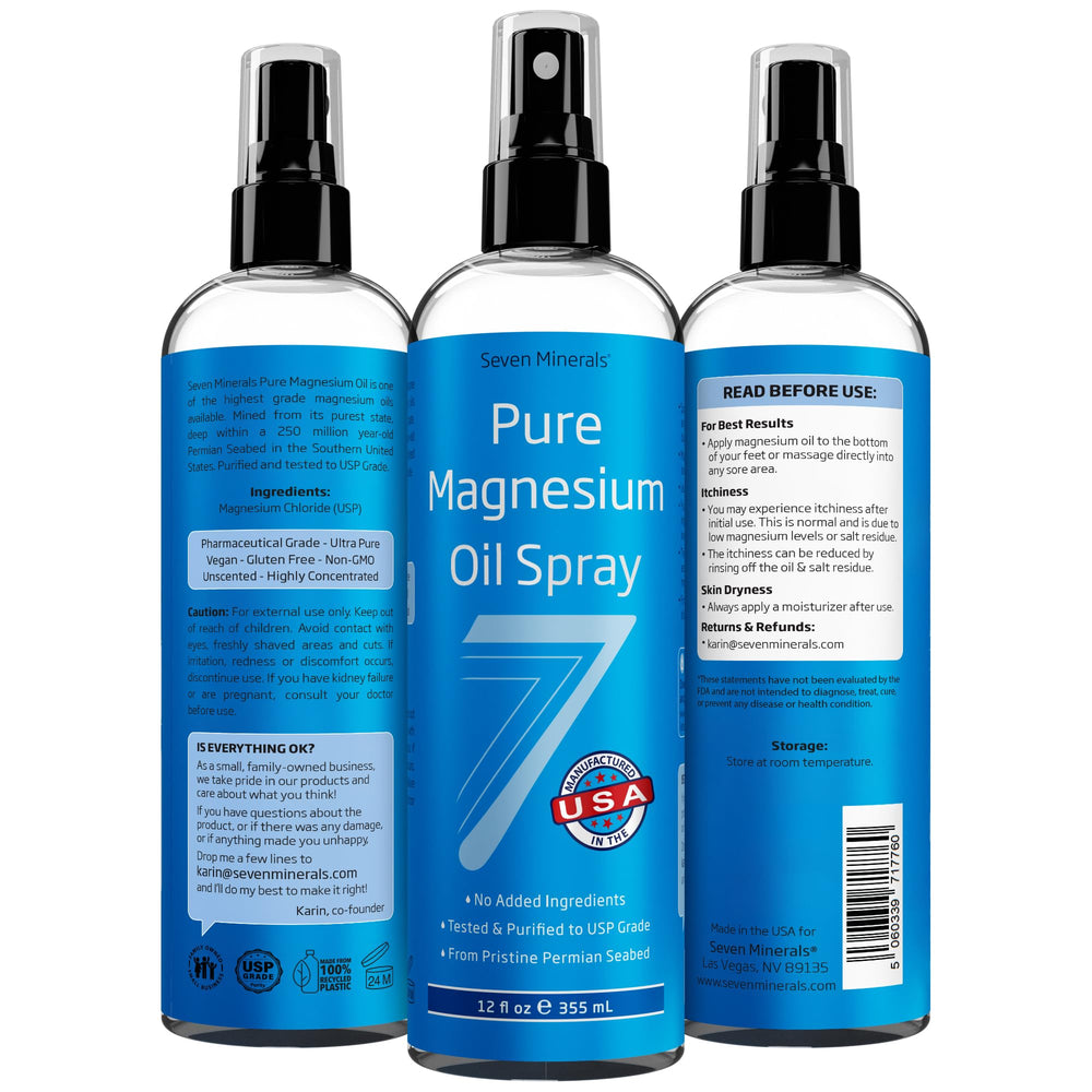 Magnesium oil spray for muscle pain and cramps relief