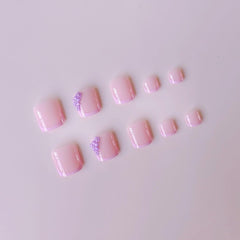 Sevgob long square lilac nails with glossy finish for daily wear