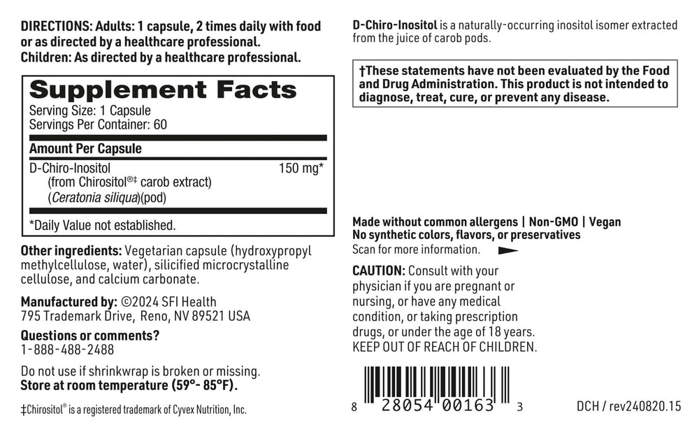 Supports ovarian function with D-Chiro-Inositol