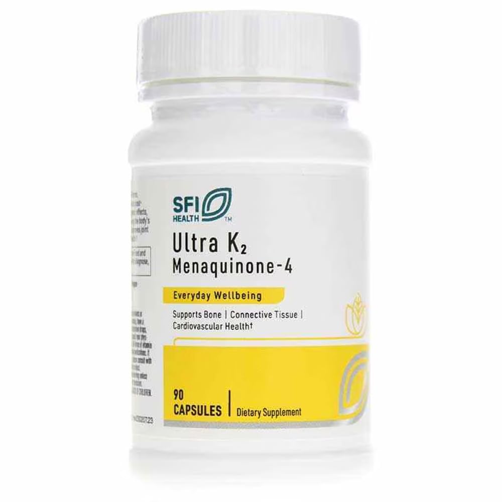 SFI Health Ultra K2 Menaquinone bottle with 90 vegan capsules for bone and heart support