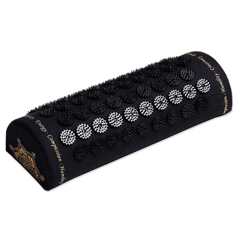 ShaktiMat Classic Acupressure Pillow in black with signature spikes for neck and shoulder relief
