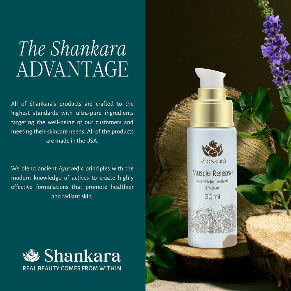 Shankara logo on packaging highlighting 30ml bottle and benefits