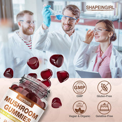 Illustration of seven-mushroom blend used in gummies