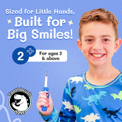 Close-up of extra-soft bristles on kids shark toothbrush