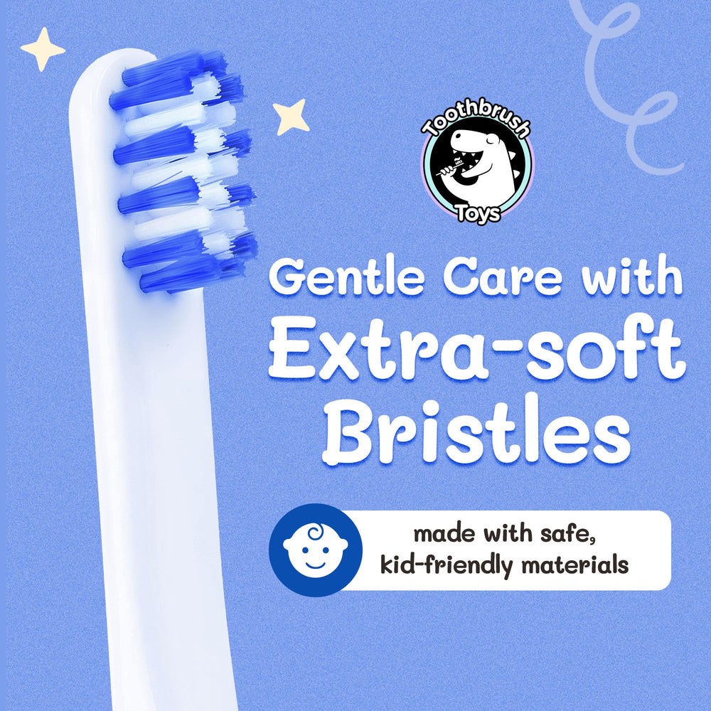 Interactive QR code video on shark-themed kids toothbrush