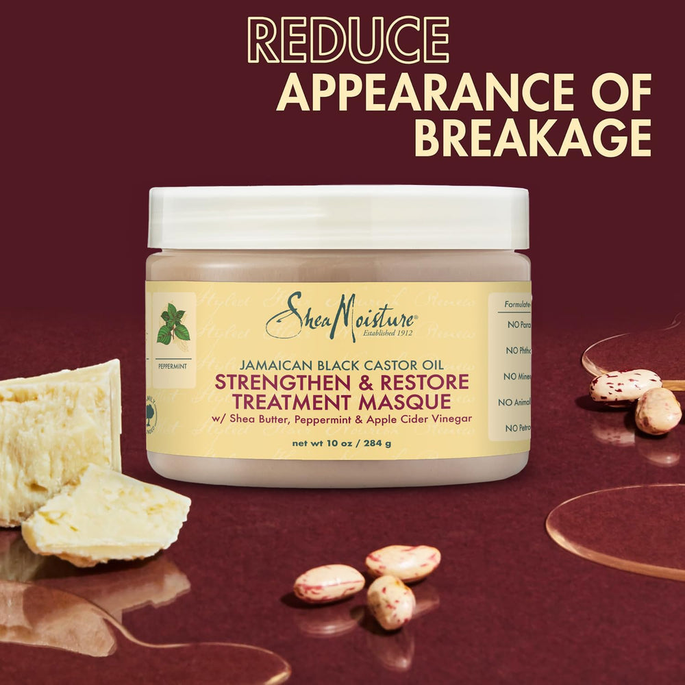 SheaMoisture Jamaican Black Castor Oil Masque being poured for easy application