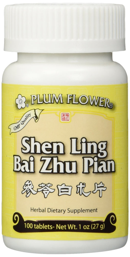 Shen Ling Bai Zhu Pian bottle with label