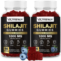 Bottle of 1000 mg Shilajit Gummies with label