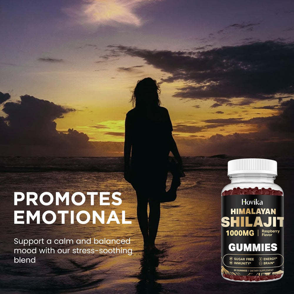 Sugar-free raspberry Shilajit Gummies for men and women, 60-count