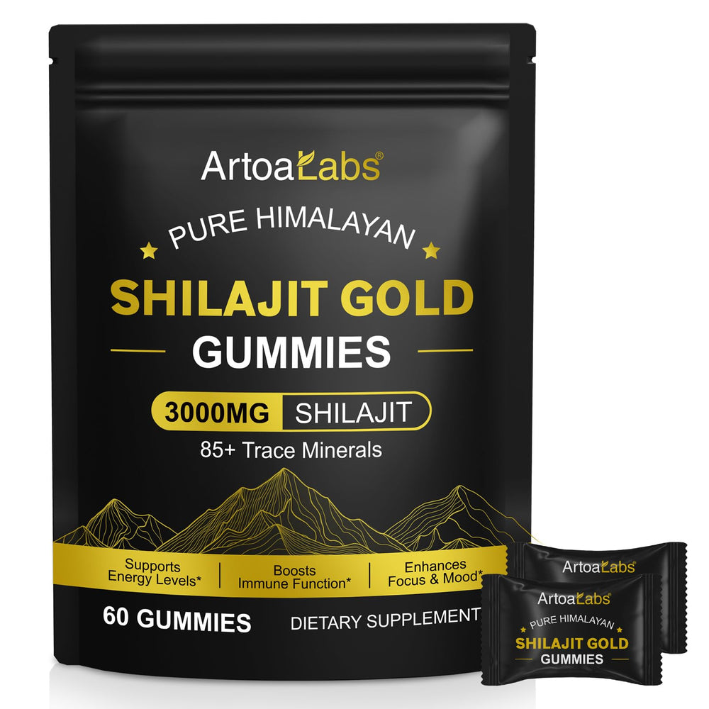 Hero image of Shilajit Gummies bottle and gummies