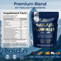 Shilajit Gummies packaging showing 60 gummies