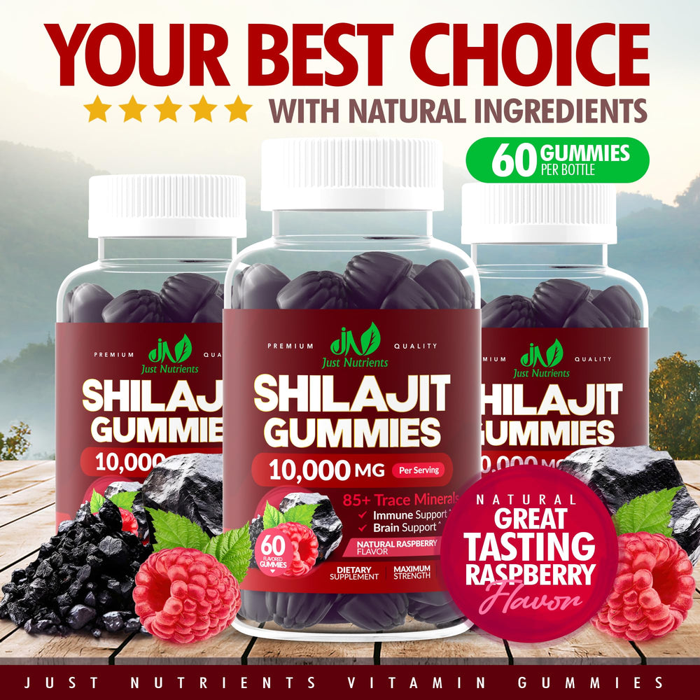 Natural Raspberry flavor Shilajit Gummies close-up