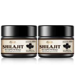 Front view of Sennasi Shilajit resin 30 g bottle with 2-pack labeling