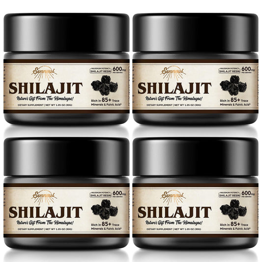 Shilajit resin bottle (30g, 4-pack) with double-sealed glass