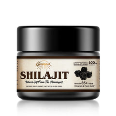 Shilajit pure Himalayan resin in a glass bottle