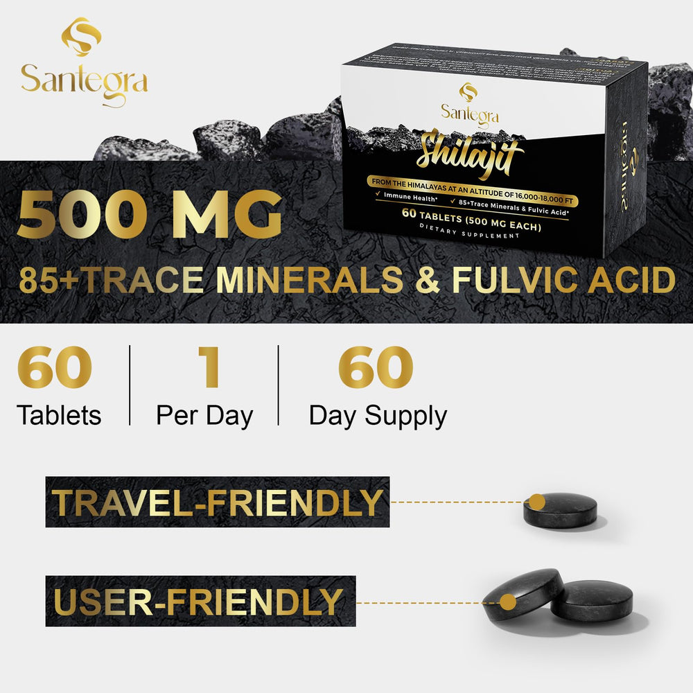 Quality and safety checks label on Shilajit tablets