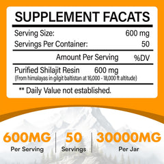 Back view of Shilajit Resin 600mg Gold Grade two-jar bottle