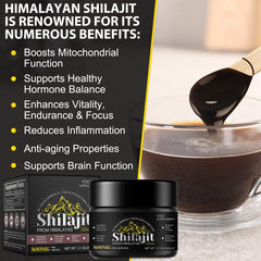 Shilajit resin bottle label close-up