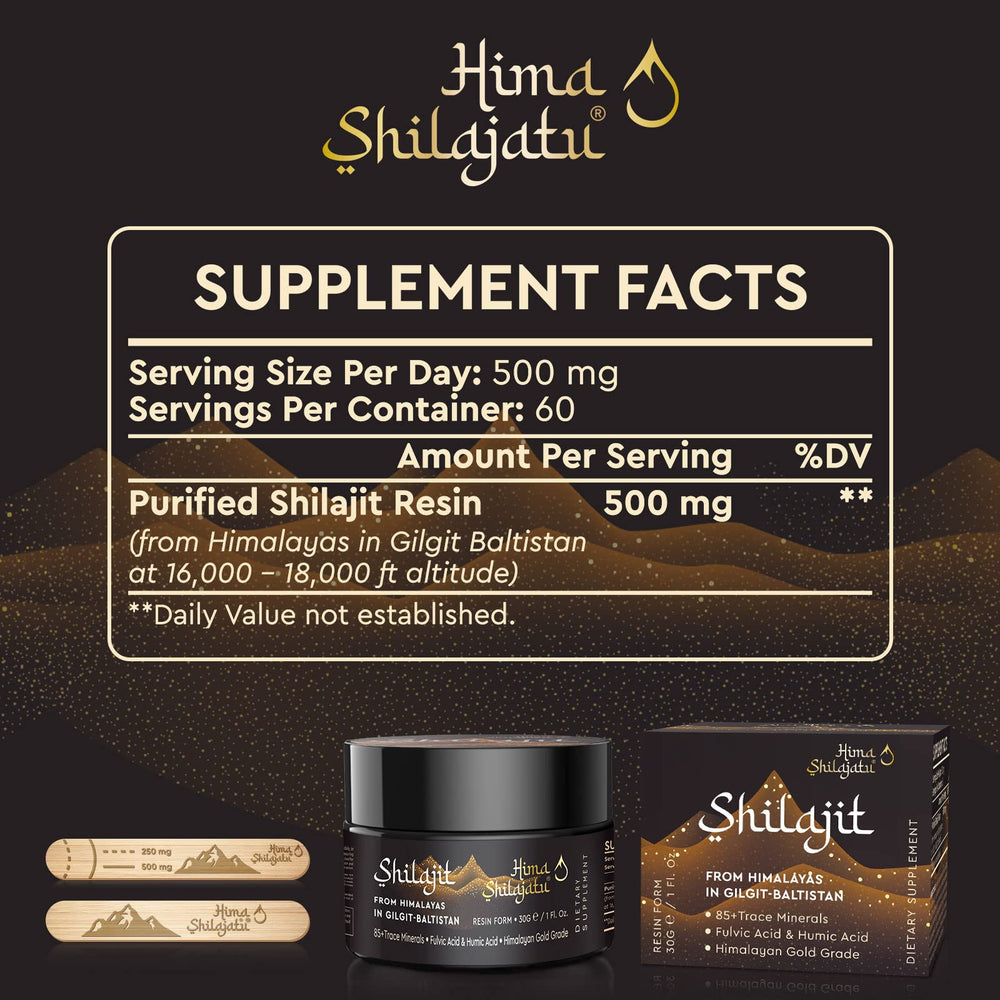 Shilajit resin with fulvic acid and 85 minerals