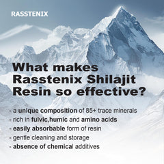 Measuring stick for pea-sized Shilajit dose in warm beverage
