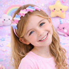 Shimmer Anna Shine glitter headband multi-color adds versatile sparkle for playtime.