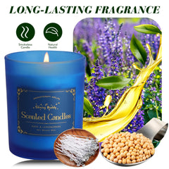 Shining Buddy sage-lemongrass candle closeup on jar, ideal for desk focus and serenity.