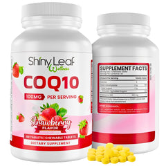 Front label of Shiny Leaf CoQ10 100mg chewables