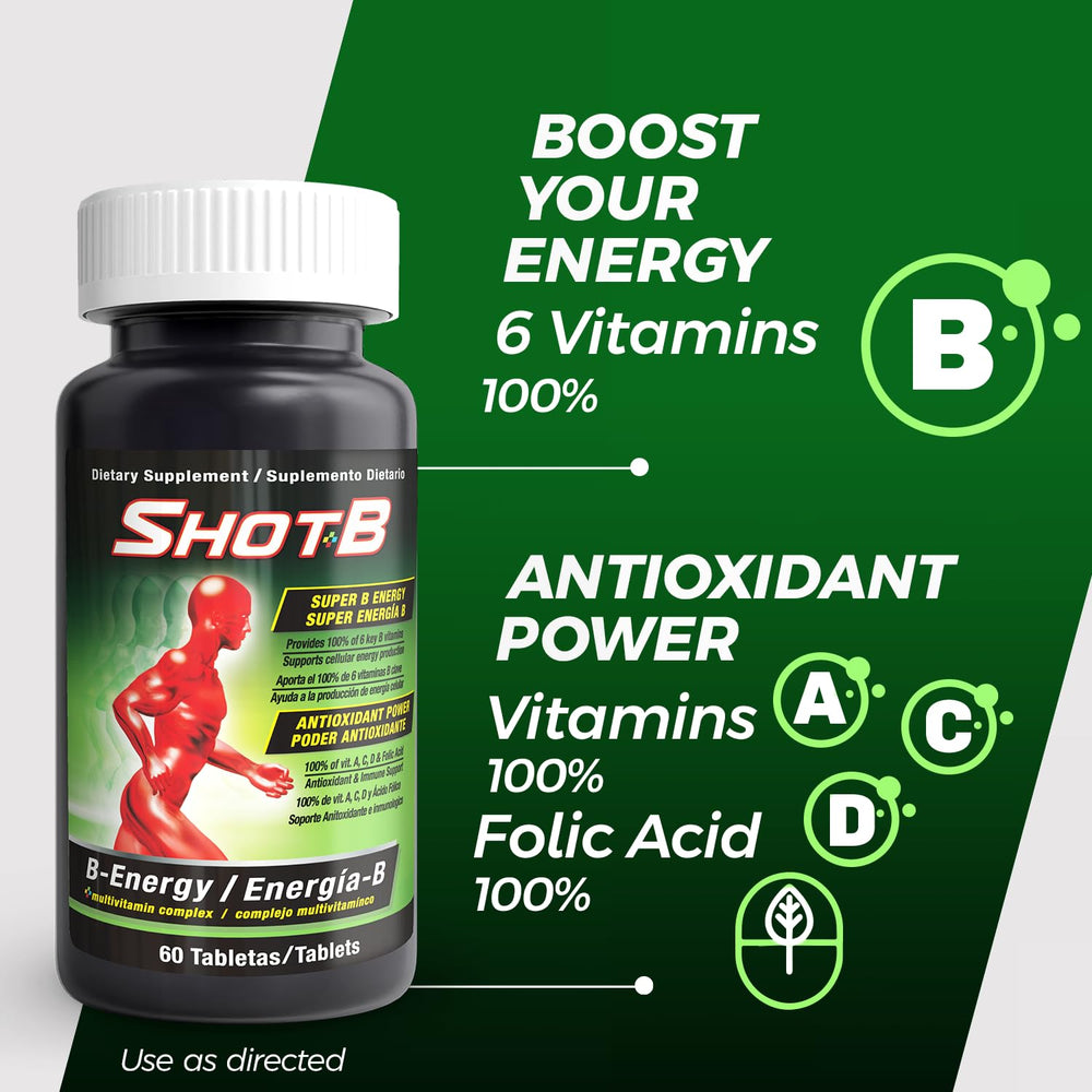 Supplement facts panel of Shot-B Multivitamin
