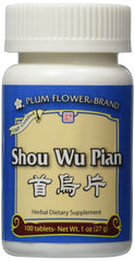 Shou Wu Pian 100 ct Plum Flower bottle - front view