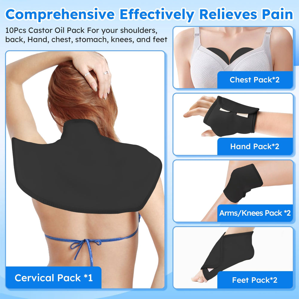 Shoulder and neck castor oil pack wrap