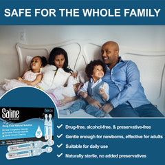 Shusher Care 50-count saline ampoules ensure ready-to-use care