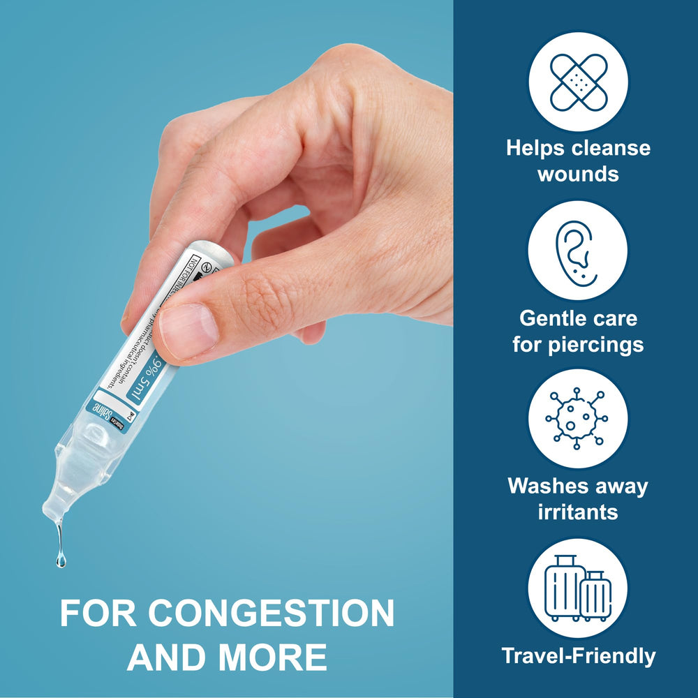 Shusher Care saline ampoules for piercings gentle wound care and cleansing