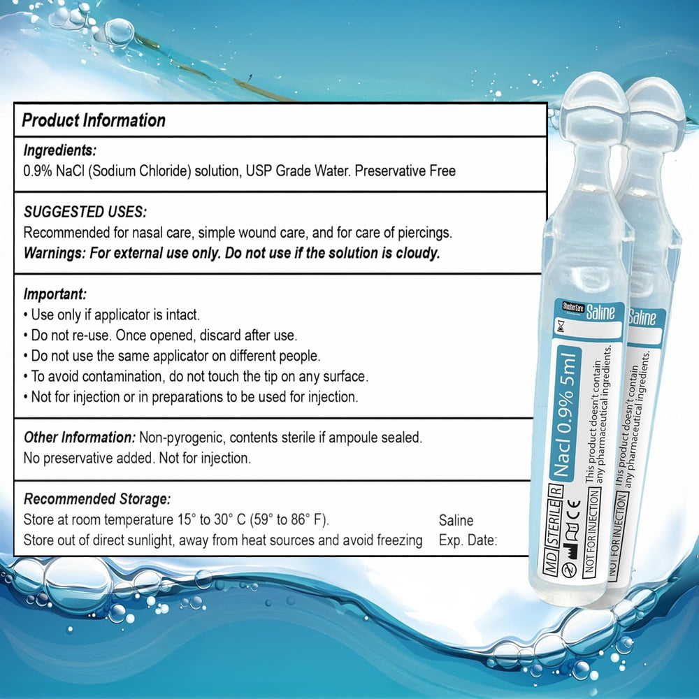 Shusher Care 5ml sterile ampoules preserve freshness and hygiene