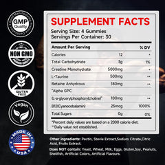 Front view of SIAUWE KUENKING Creatine Monohydrate Gummies bottle with gummies