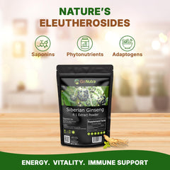 Eleuthero root powder promoting energy and stamina