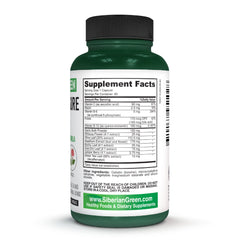 Capsules and ingredients arranged with nutritional components