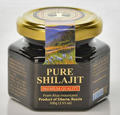 Close-up of shilajit resin reveals rich texture ideal for mixing into beverages.