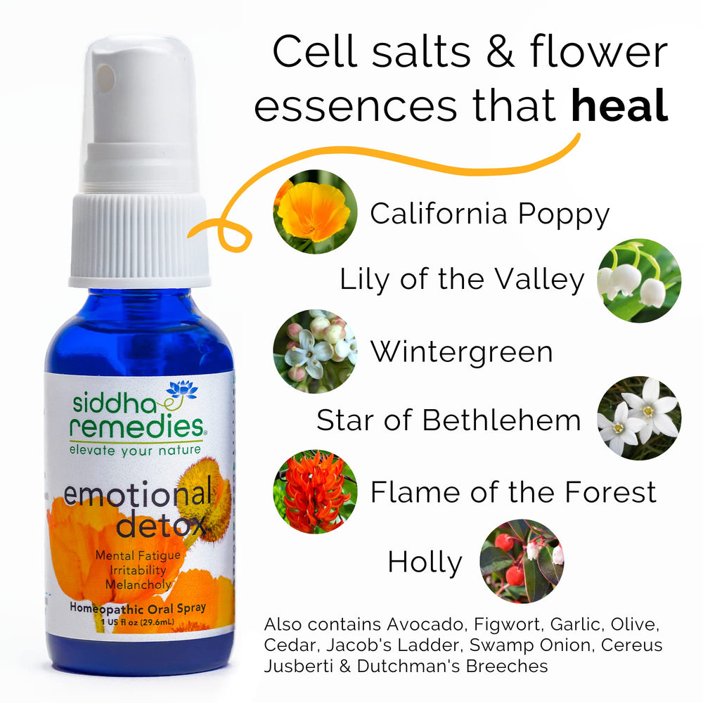 Label highlighting 12 flower essences and natural ingredients