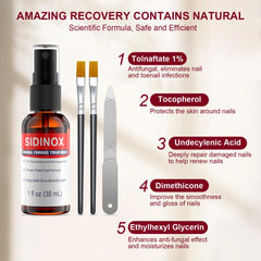 Sidinox healthier nails close-up highlights natural formula benefits.