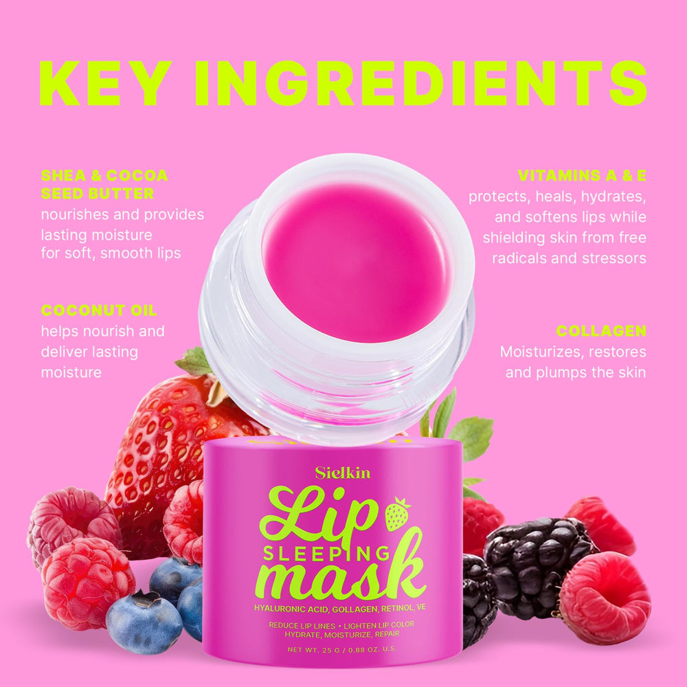 Sielkin lip mask gel texture indicating quick absorption before bed