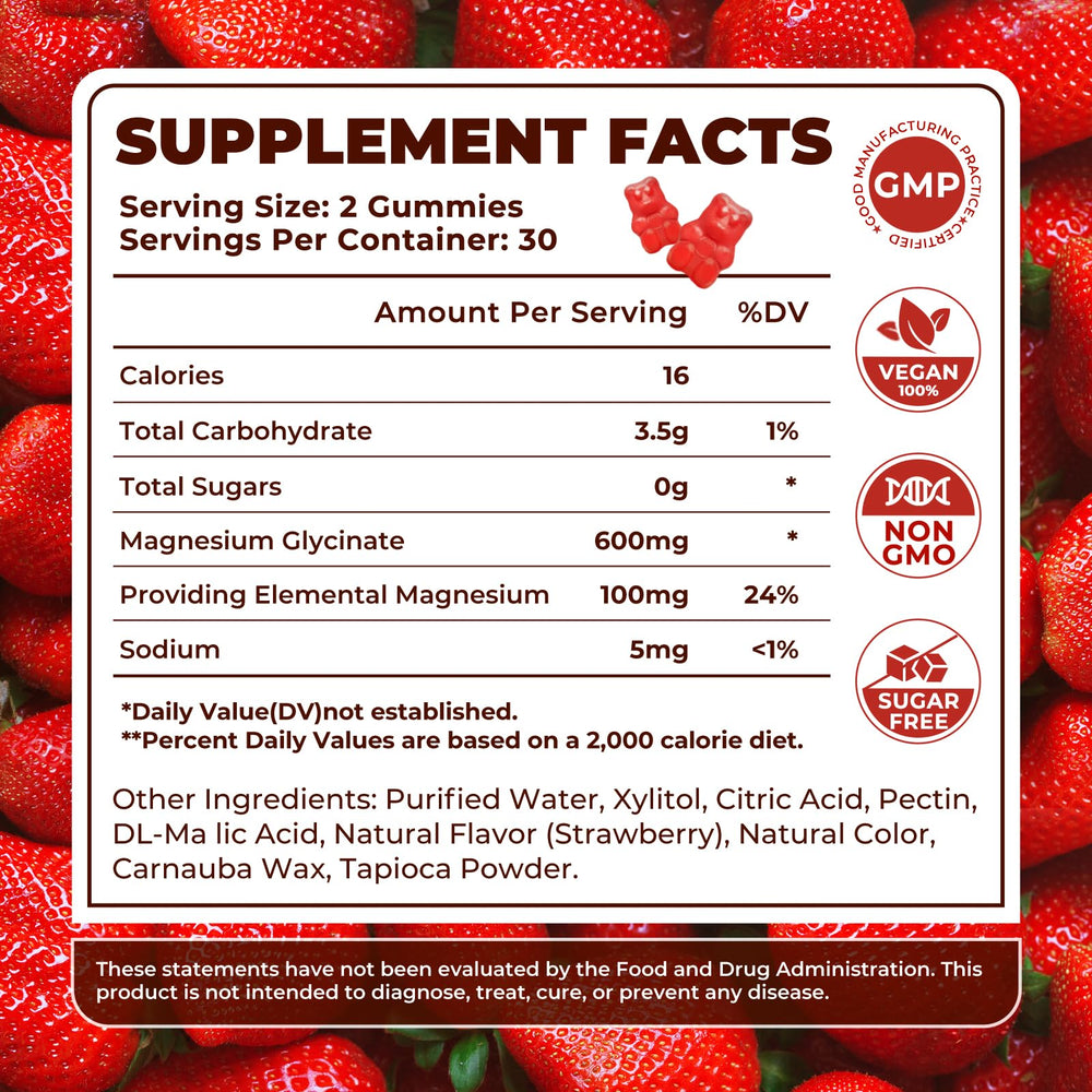 Label detailing vegan, non-GMO, gluten-free ingredients