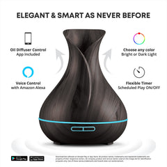 Ultrasonic diffuser emitting a cool mist