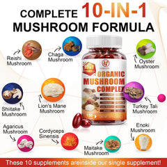 Front view of SIGNILIFE 10 in 1 Mushroom Supplement bottle
