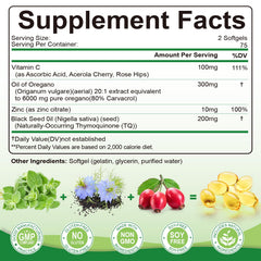 Close-up of oregano oil softgels for immune support