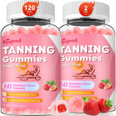 SijiGood 2-pack tanning gummies strawberry flavor bottle 120 count